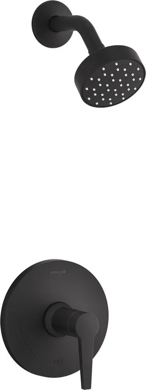 Kohler TS97077-4G-BL Pitch One Handle Single Function Shower Faucet in Matte Black Trim Only