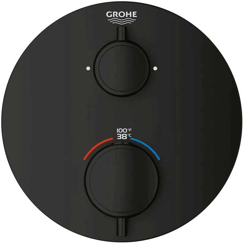GROHE 241332430 Grohtherm® Two Handle Thermostatic Valve Trim in Matte Black