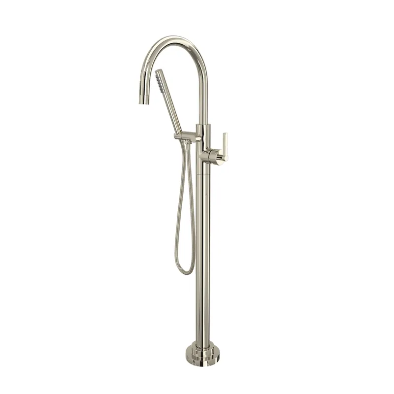 Rohl TLB06HF1LMPN Lombardia Single Hole Floor Mount Tub Filler Trim