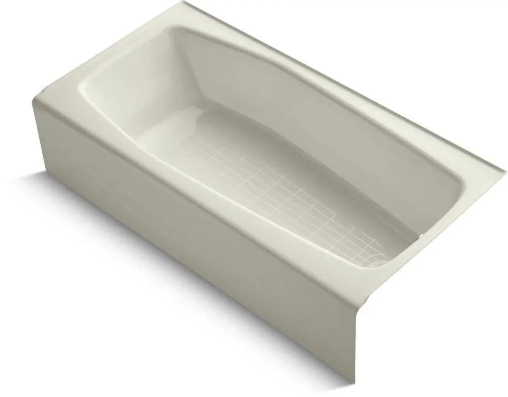 KOHLER 716-96 Villager 60 in. x 30 in. Soaker Alcove Bathtub with Right Drain