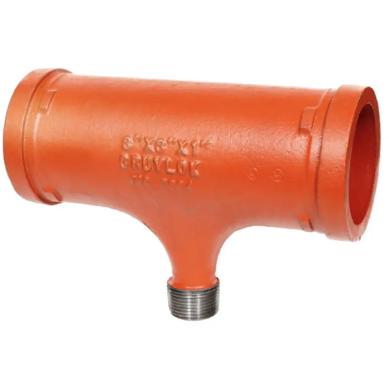 Gruvlok GVLF-7064-300.200-PNTD 3 x 2 Tee (Reducing Adapter) - Painted - GR x GR x MPT