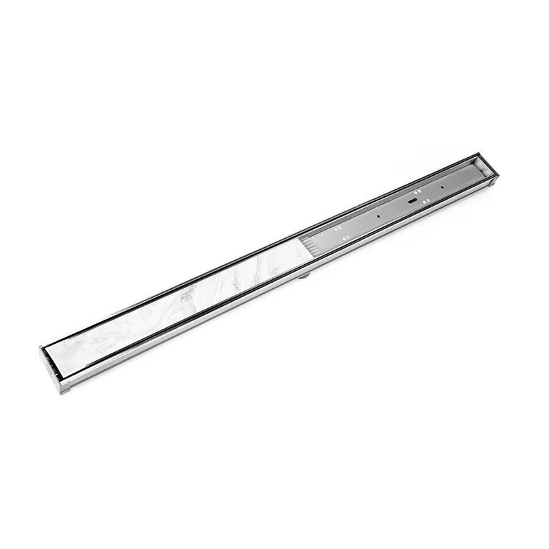 Infinity Drain S-LTIF6548PS 48 in S-PVC Series Low Profile Complete Kit with 2 1/2 in Tile Insert Frame in Polished Stainless