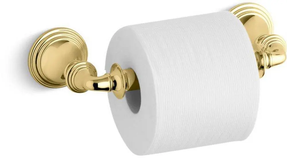 KOHLER 10554-PB Devonshire Wall Mount Toilet Tissue Holder in Vibrant Polished Brass