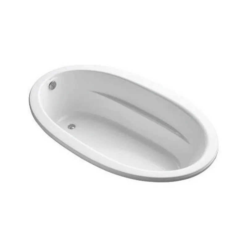 KOHLER 1165-S1-0 Sunward 72 x 42 in. Soaker Drop-In Bathtub with End Drain