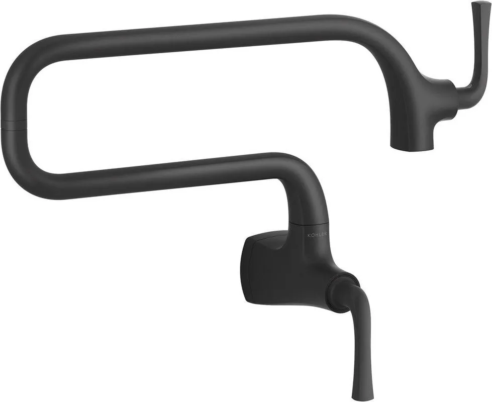 Kohler 22066-BL Graze Wall Mount Pot Filler in Matte Black
