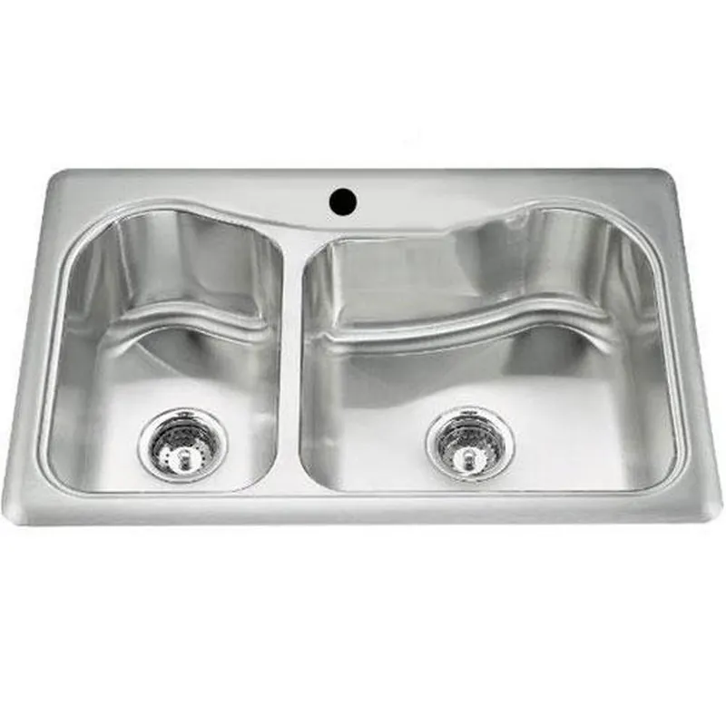 Kohler 3361-1-NA Staccato 33 x 22 in. 1 Hole Stainless Steel Double Bowl Drop-in Kitchen Sink