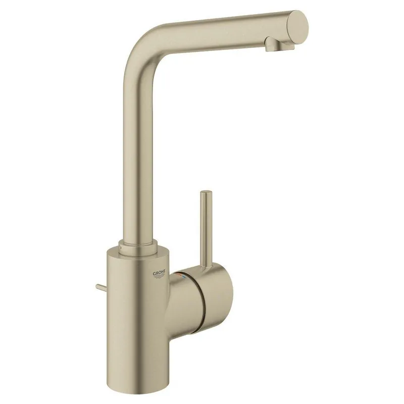 GROHE 23737EN2 Concetto Single Handle Monoblock Bathroom Sink Faucet in Brushed Nickel