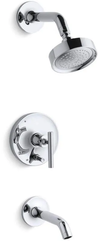 KOHLER T14420-4-CP Purist One Handle Single Function Bathtub & Shower Faucet in Polished Chrome (Trim Only)