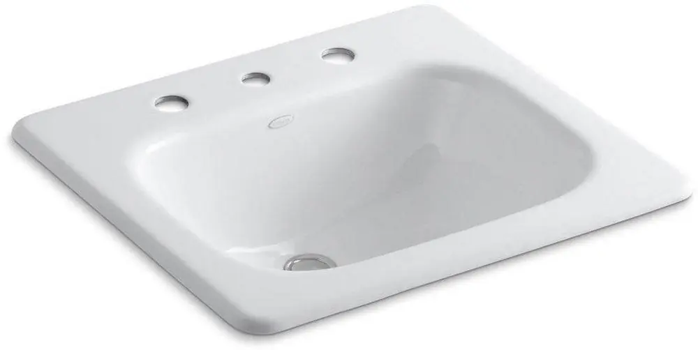 Kohler 2895-8-0 Tahoe 21 x 19 in. Rectangular Drop-in Bathroom Sink in White
