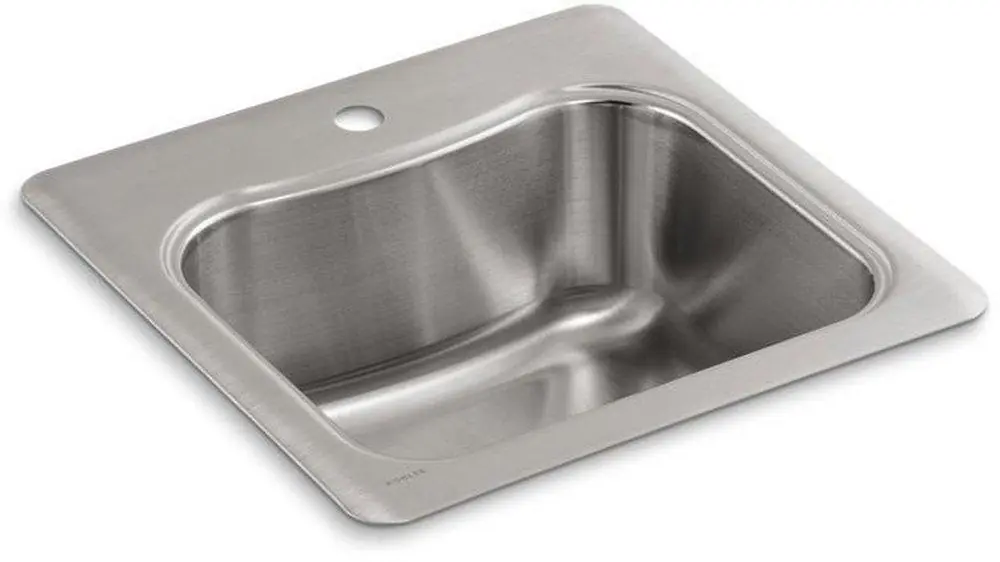 Kohler 3363-1-NA Staccato 20 x 20 in. 1 Hole Stainless Steel Drop- Bar Sink