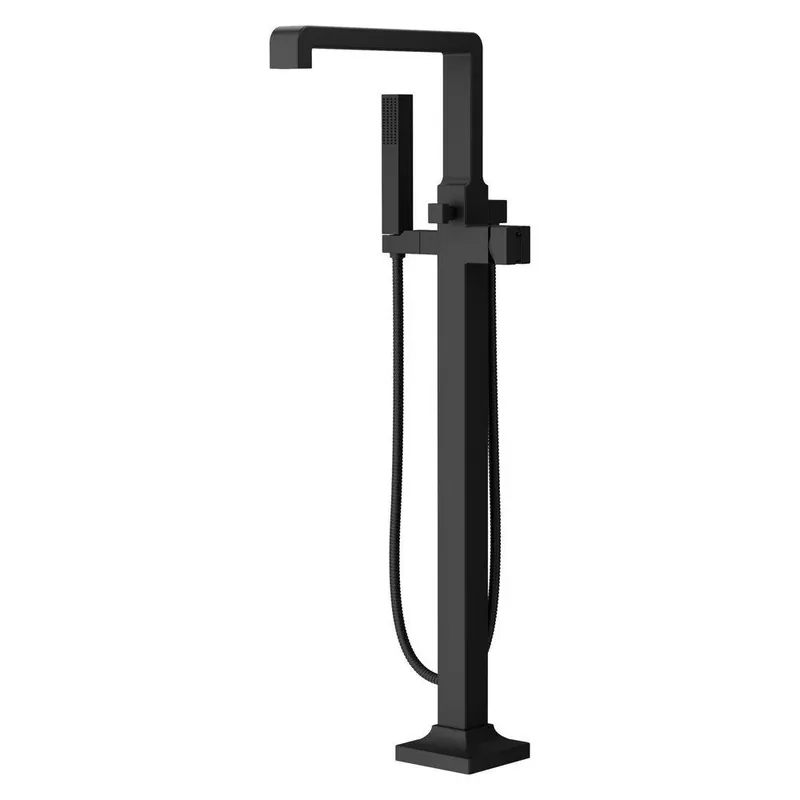 Pfister LG6-1VRVB Verve Less Handles Floor Mount Filler in Matte Black Trim Only