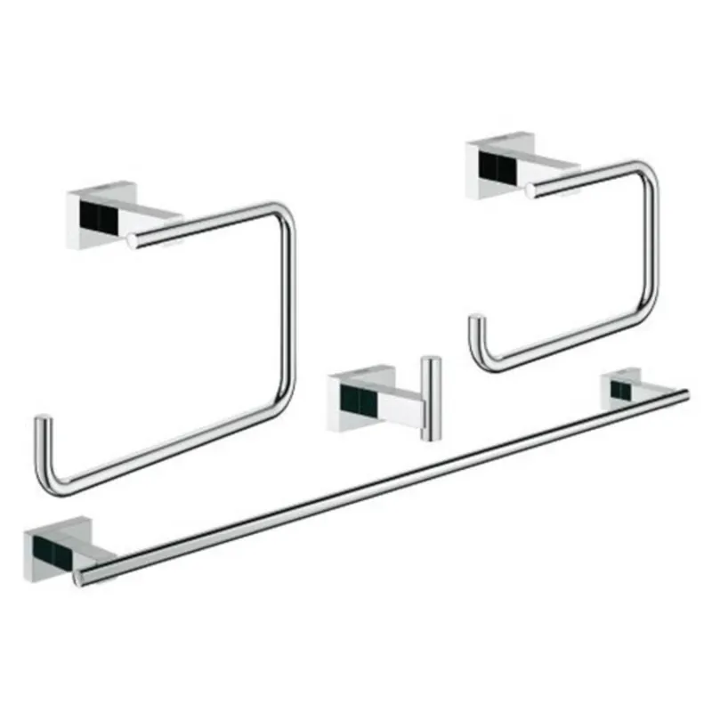 GROHE 40778001 Essentials Cube Bathroom Accessory Set in Polished Chrome