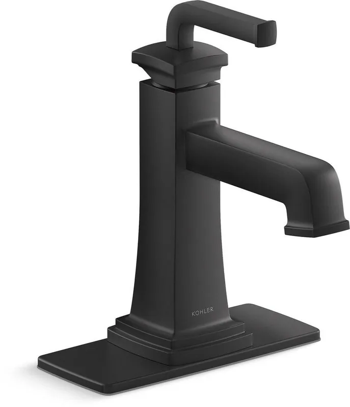 Kohler 27400-4-BL Riff Single Handle Monoblock Bathroom Sink Faucet in Matte Black