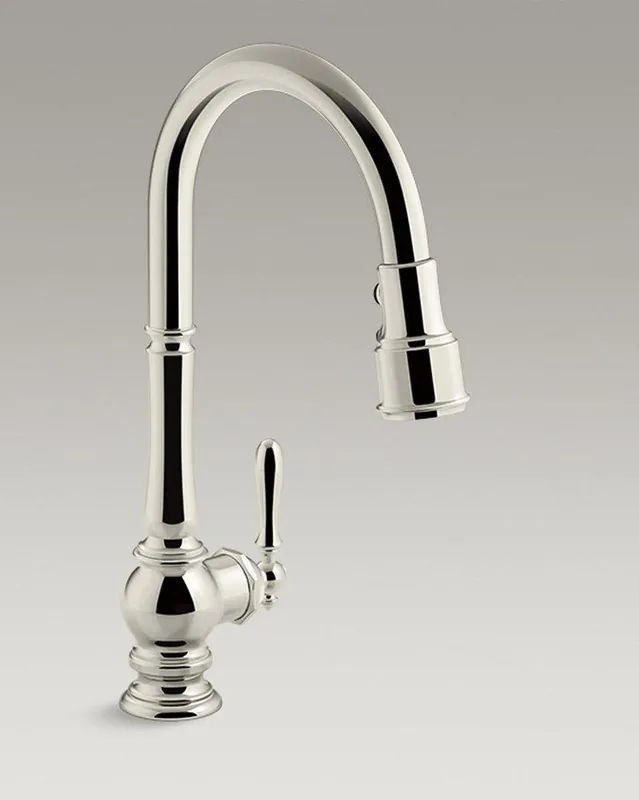 Kohler 99259-SN Artifacts Single Handle Pull Down Kitchen Faucet in Vibrant Polished Nickel