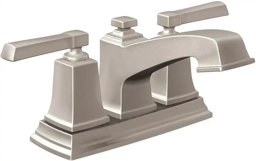 Moen 6010SRN Boardwalk Two Handle Centerset Bathroom Sink Faucet in Spot Resist Brushed Nickel