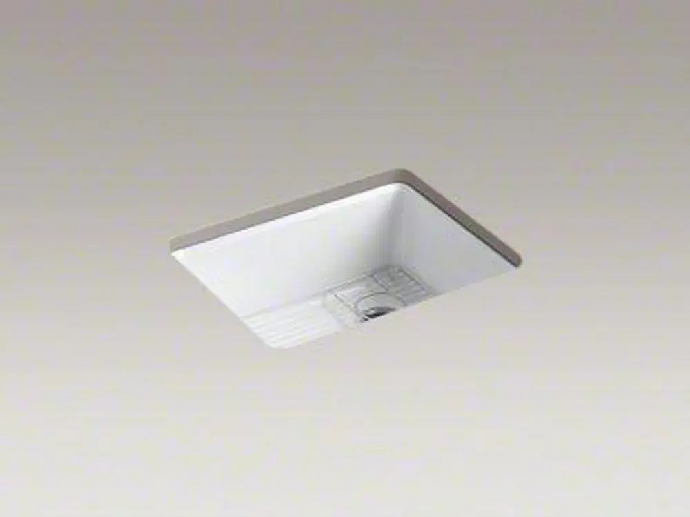 Kohler 5872-5UA1-0 Riverby 25 x 22 in 5 Hole Cast Iron Single Bowl Undermount Kitchen Sink