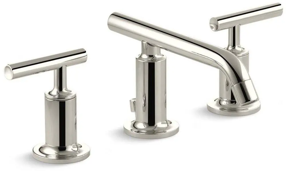Kohler 14410-4-SN Purist Two Handle Widespread Bathroom Sink Faucet in Polished Nickel