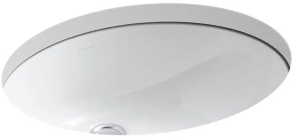 KOHLER 2210-0 Caxton 19-1/4 x 16-1/4 in. Oval Undermount Bathroom Sink
