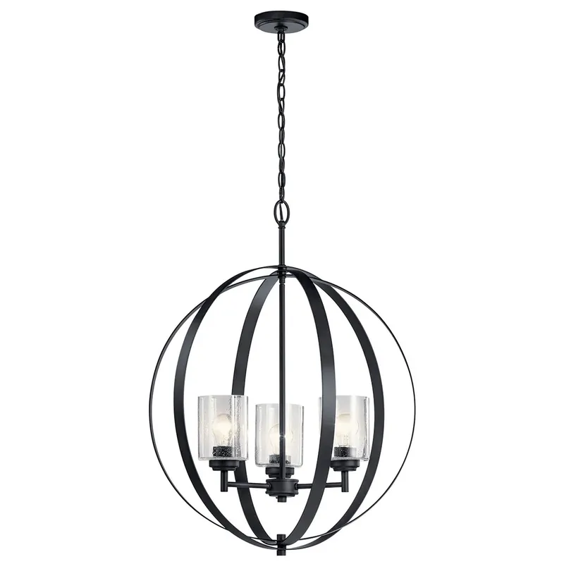 Kichler 44034BK The Modern Winslow 3-Light Chandelier Black