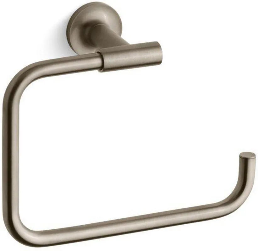 Kohler 14441-BV Purist Rectangular Open Towel Ring in Vibrant Brushed Bronze