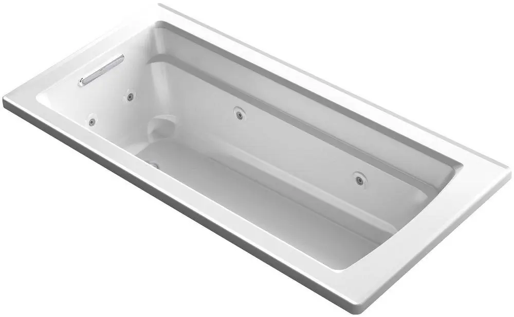 Kohler 1949-0 Archer 66 x 32 in. Whirlpool Drop-In Bathtub with Reversible Drain