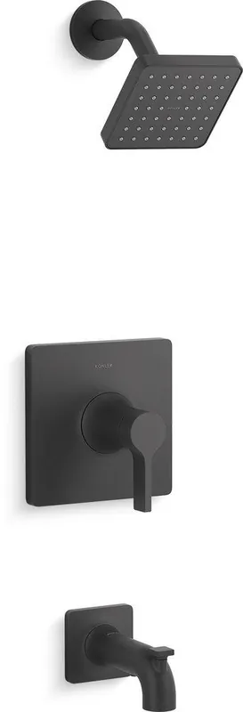 Kohler TS28127-4G-BL Venza One Handle Single Function Bathtub & Shower Faucet In Matte Black Trim Only