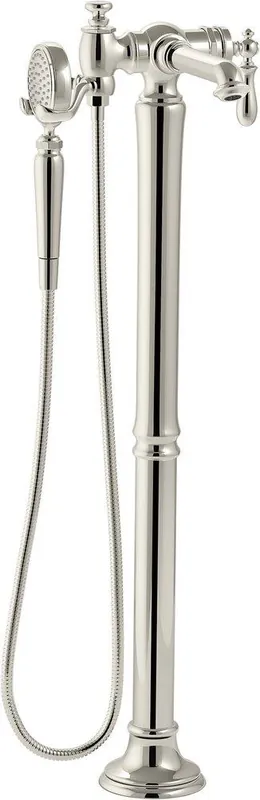 KOHLER T72790-9M-SN Artifacts Single Handle Lever Floor Mount Filler in Vibrant Polished Nickel Trim Only