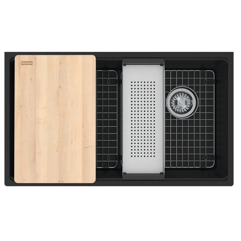 Franke MAG11031OW-MBK-WKC Maris Undermount Kitchen Sink 33-in x 19.31-in Matte Black
