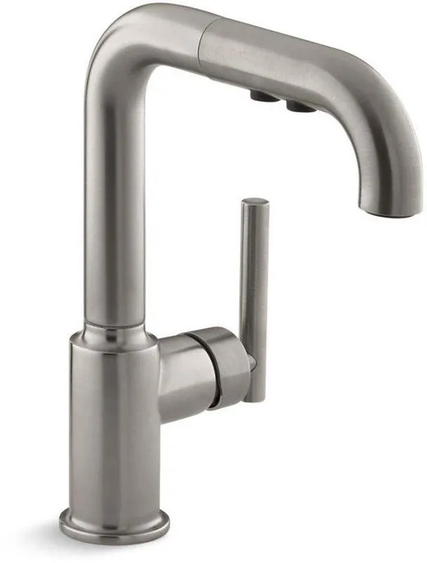 KOHLER 7506-VS Purist Single Handle Pull Out Kitchen Faucet in Vibrant Stainless