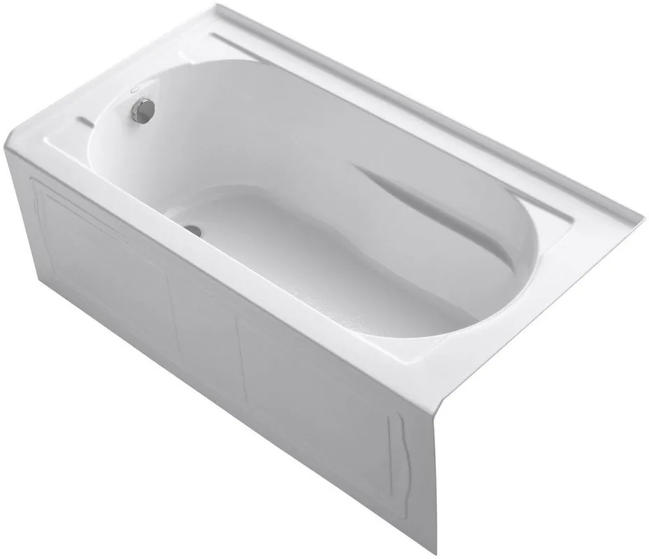 KOHLER 1184-LA-0 Devonshire 60 in x 32 in Soaker Alcove Bathtub with Left Drain