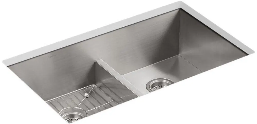 Kohler 3838-3-NA Vault 33 x 22 in. 3-Hole Stainless Steel Double Bowl Dual Mount Kitchen Sink