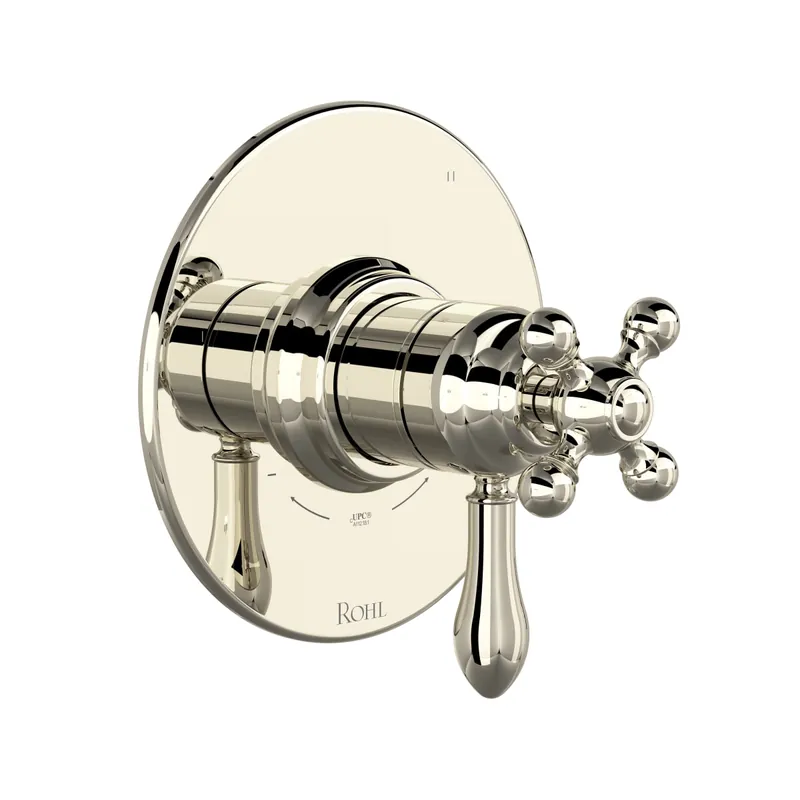 Rohl TAC45W1LMPN Arcana 1/2 Therm & Pressure Balance Trim With 5 Functions in Polished Nickel