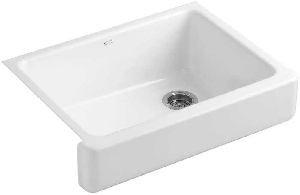Kohler 6486-0 Whitehaven 29-1/2 x 21-9/16 in. Cast Iron Single Bowl Farmhouse Kitchen Sink with Short Apron