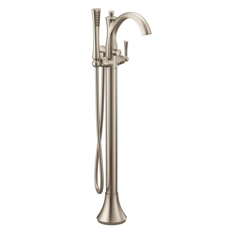 Moen 655BN Wynford Single Handle Lever Floor Mount Filler in Brushed Nickel
