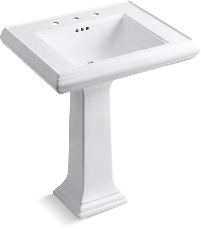 Kohler 2258-8-0 Memoirs Classic 27 x 22 in. Rectangular Pedestal Sink and Base