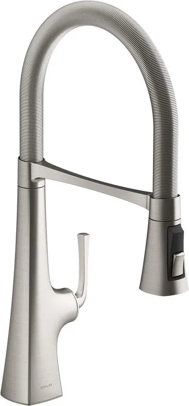 KOHLER 22061-VS Graze Single Handle Pull Down Kitchen Faucet in Polished Chrome