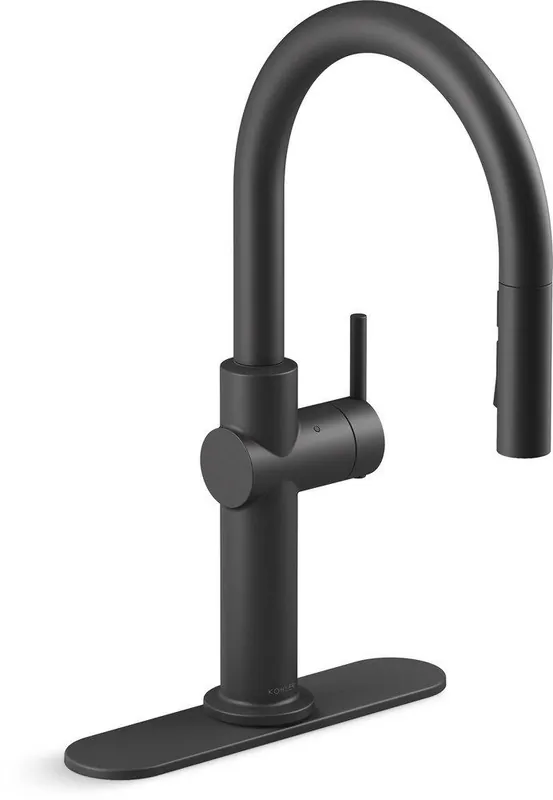 Kohler 22974-BL Crue Single Handle Pull Down Touchless Kitchen Faucet in Matte Black
