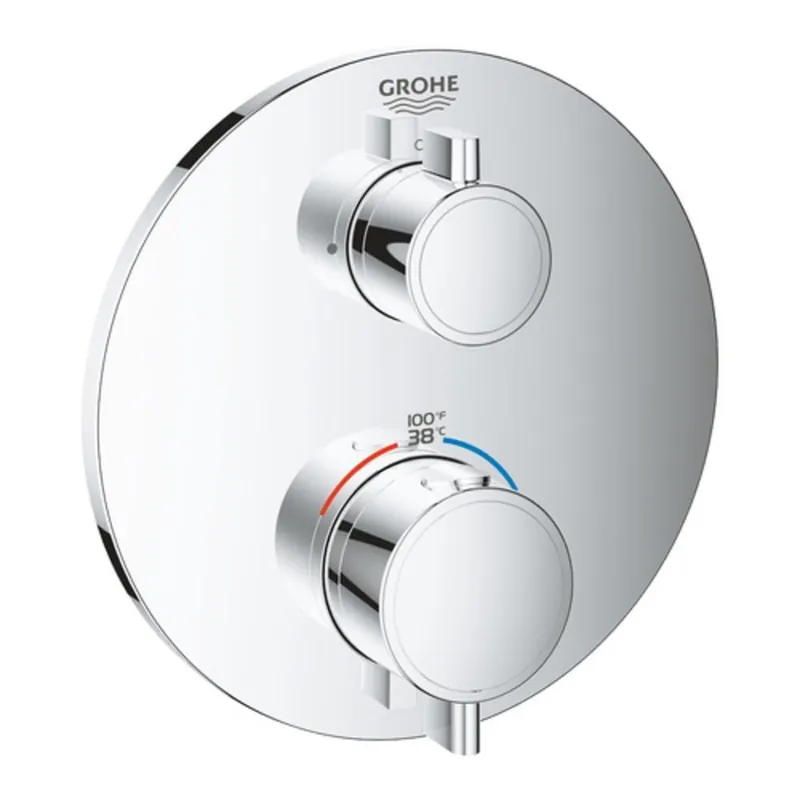 GROHE 24107000 Grohtherm Two Handle Thermostatic Valve Trim in StarLight Chrome