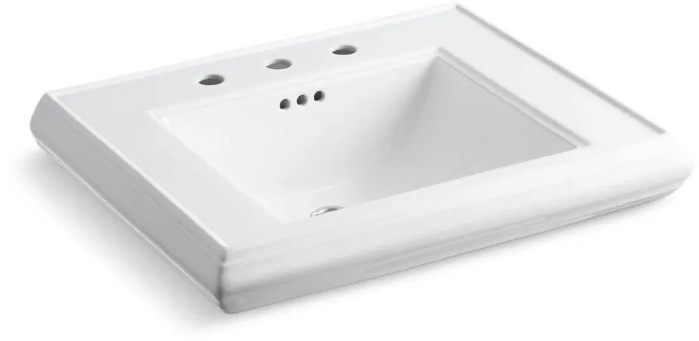Kohler 2259-8-0 Memoirs 27-5/16 x 22-1/8 in. Rectangular Dual Mount Bathroom Sink in White