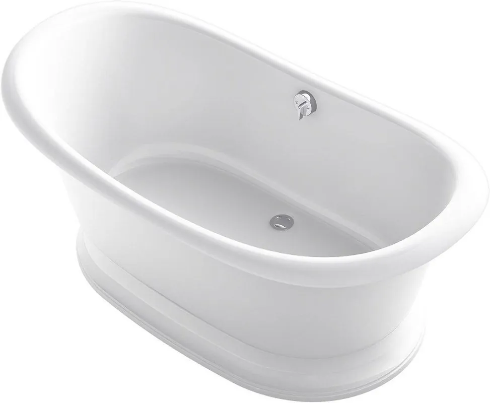 Kohler 21000-W-0 Artifacts 66-1/8 x 32-1/2 in. Soaker Freestanding Bathtub Rear Center Drain