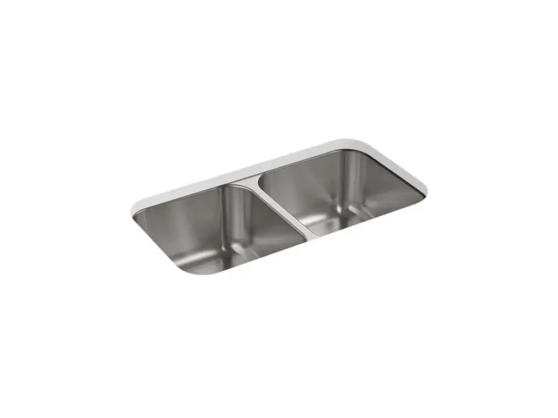Kohler 11444-NA Sterling 32 x 18 1/8 Double Basin Undermount Stainless Steel Kitchen Sink