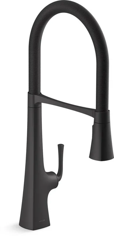Kohler 22060-BL Graze Single Handle Pull Down Kitchen Faucet in Matte Black
