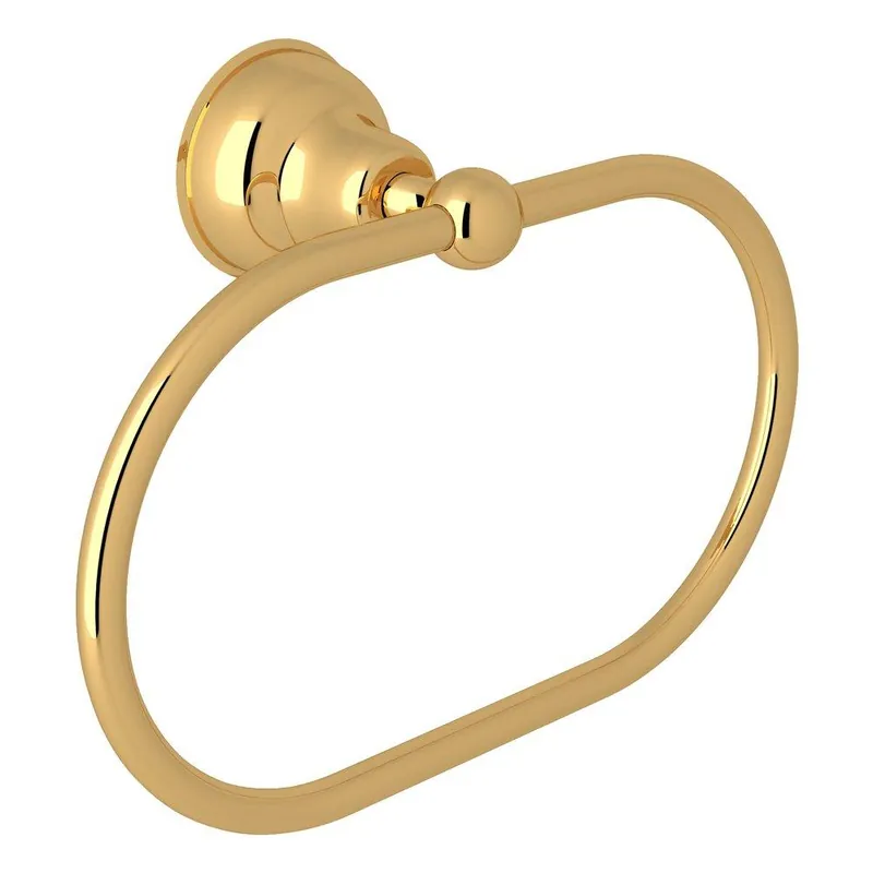 Rohl CIS4IB Country Bath Towel Ring in Italian Brass