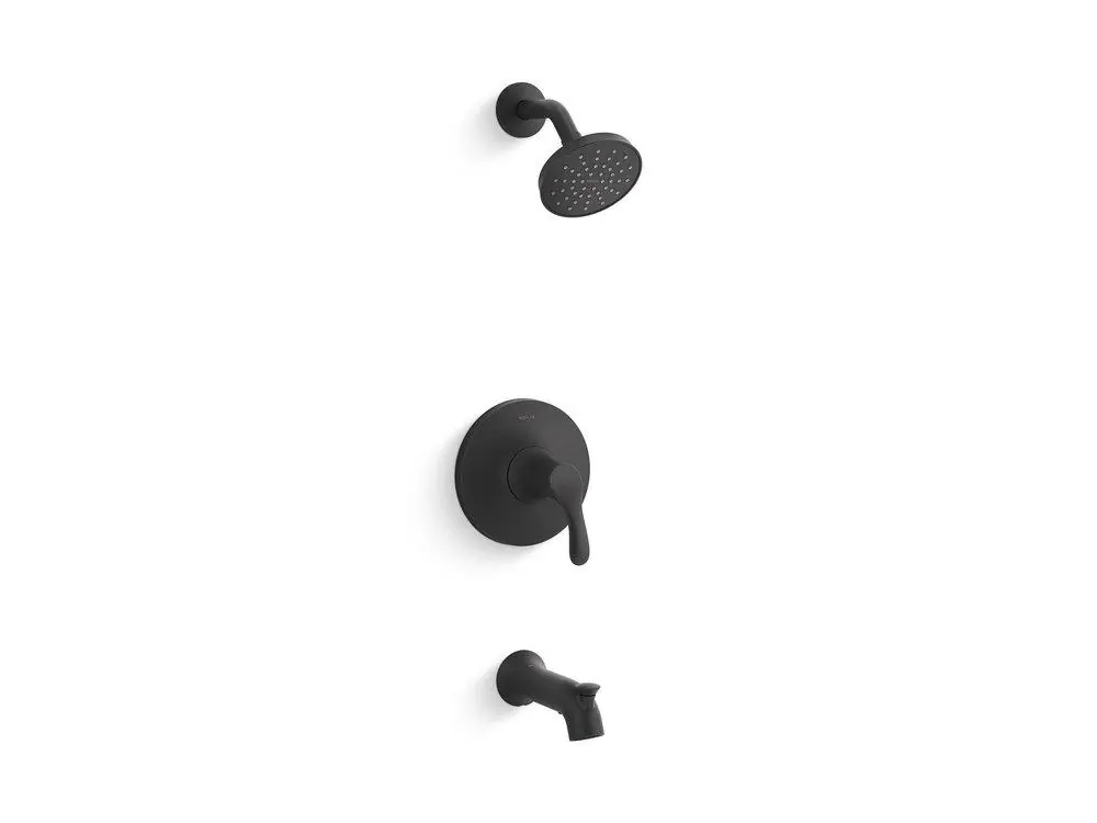 Kohler TS27391-4G-BL Simplice Single Handle Single Function Bathtub & Shower Faucet in Matte Black