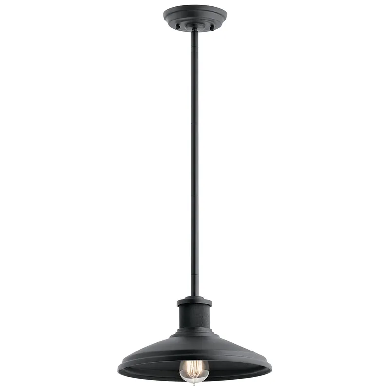 Kichler 49982BKT The Allenbury 12in Outdoor Pendant/Semi Flush Light