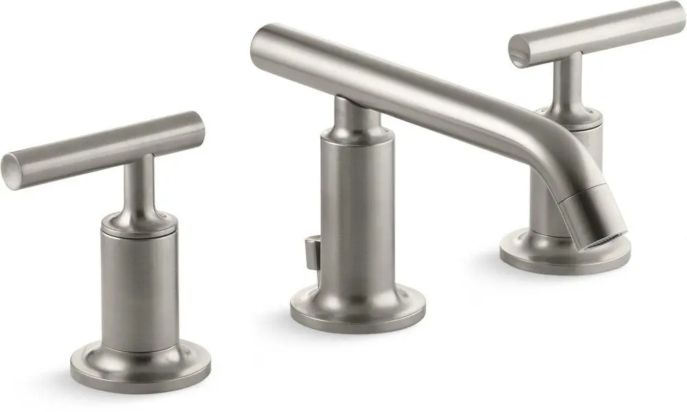 Kohler 14410-4-BN Purist Two Handle Widespread Bathroom Sink Faucet in Vibrant Brushed Nickel