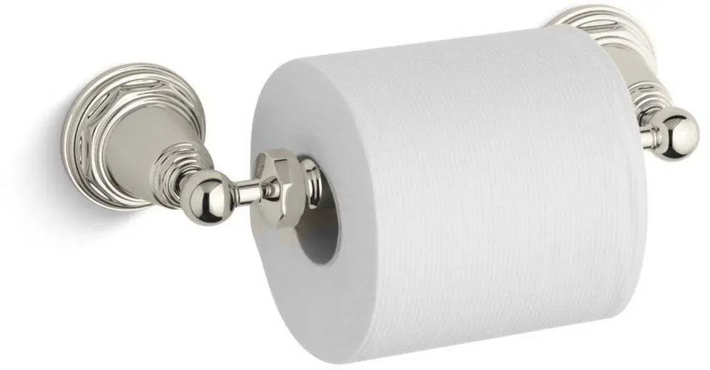 KOHLER 13114-SN Pinstripe Wall Mount Toilet Tissue Holder in Vibrant Polished Nickel