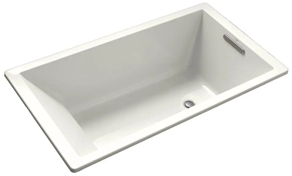 KOHLER 1137-0 Underscore 72 x 42 in. Soaker Drop-In Bathtub Center Drain in White