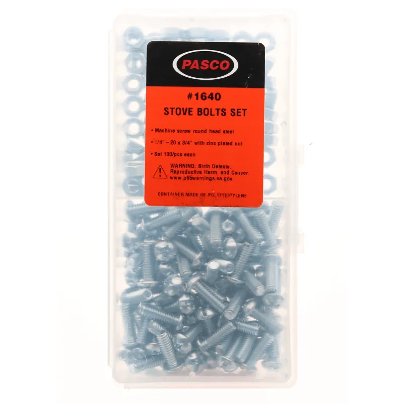 Pasco 1640 1/4-20X3/4 Combo Pan Head Bolts W/Nuts