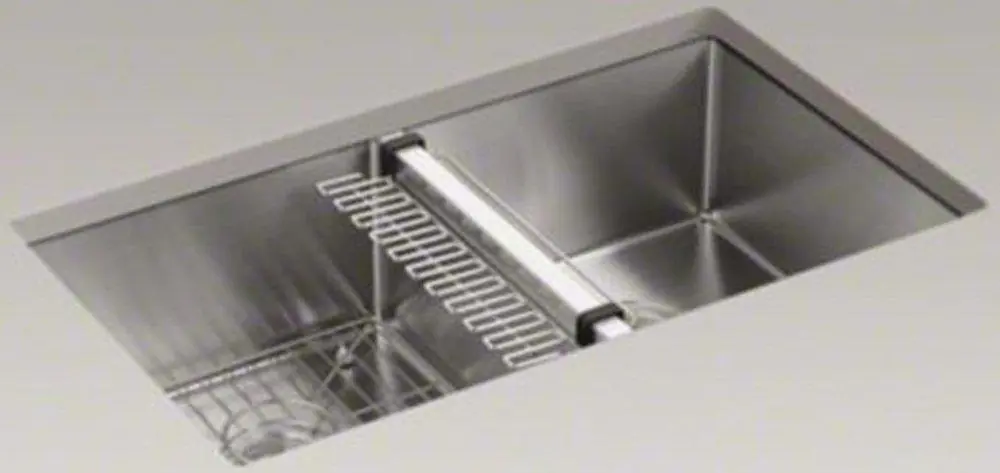 Kohler 5281-NA Strive 32 x 18-5/16 in. No Hole Stainless Steel Double Bowl Undermount Kitchen Sink